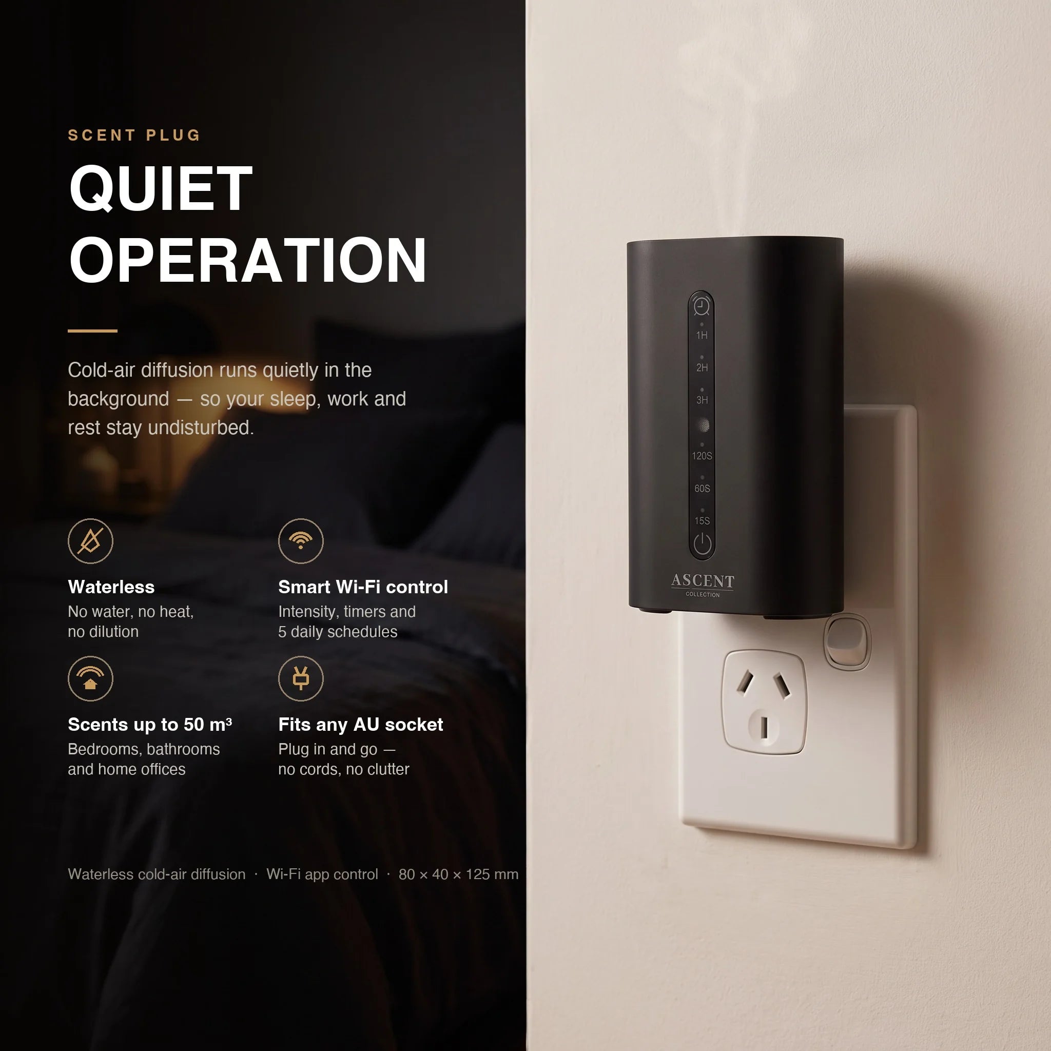 Scent Plug Diffuser in Black — waterless cold air scent diffuser | Ascent Collection